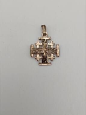 Jerusalem Cross 925 Sterling Israel Religious Pendant